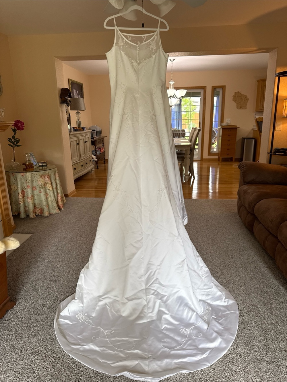 Vintage Bonny 80s/90s Wedding Gown Ballgown‎ Sz 18 White Beaded Sequin Long Tail